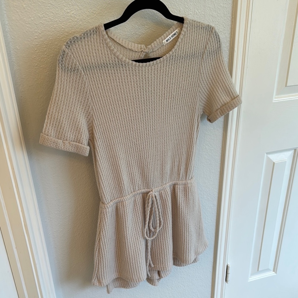 Wild Honey Beige Knit Bodysuit